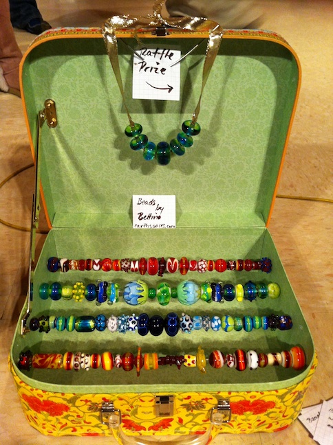 Display of hand-made beads by Bettina Barbier